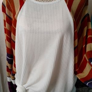 Waffle knit top